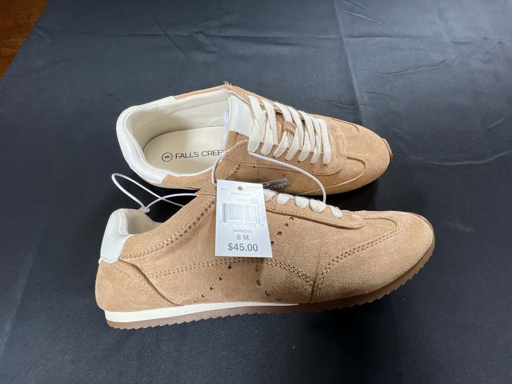 Falls Creek Women's Devin Tan Memory Foam Sneakers Size 8 M